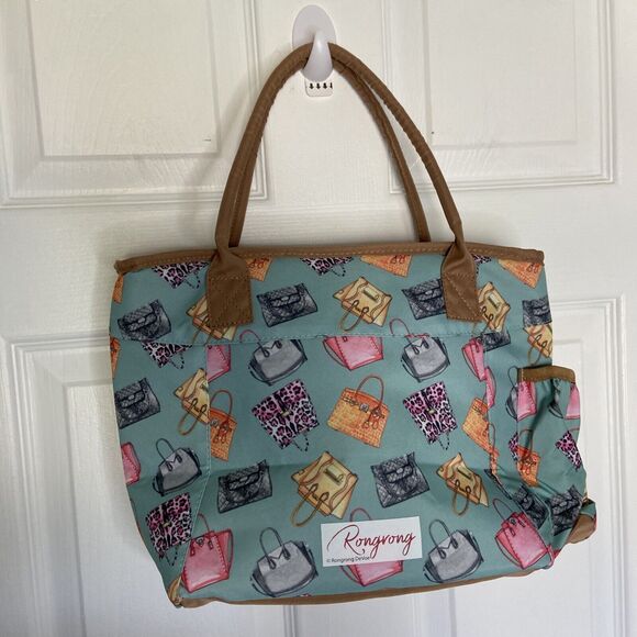 Rongrong Insulated Lunch Tote Bag Purses Pattern picnik work vacation travel - Picture 6 of 9